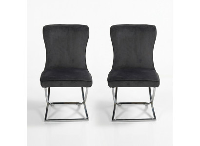 Diseñador 2x sillas de lujo Chesterfield tapizadas sillas butacas sala de estar comedor