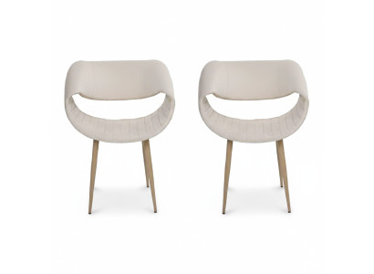 Silla tapizada de lujo moderna 2x Sillón Silla de respaldo Silla de comedor Sala de estar Nueva