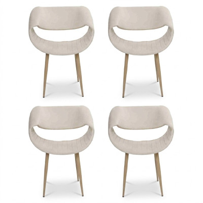 Silla tapizada de lujo moderna de 4x para la sala de estar del comedor.