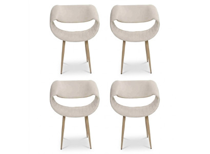 Silla tapizada de lujo moderna de 4x para la sala de estar del comedor.