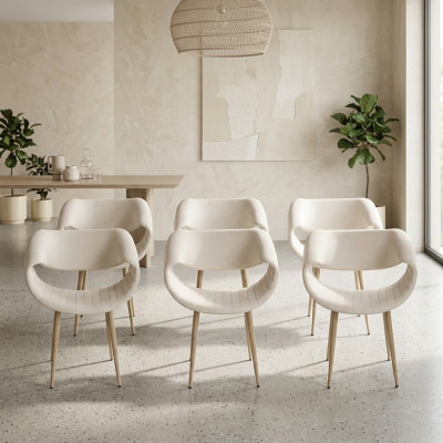 Sillas de lujo 6x tapizadas, modernas, blancas, silla de comedor, sala de estar, nueva