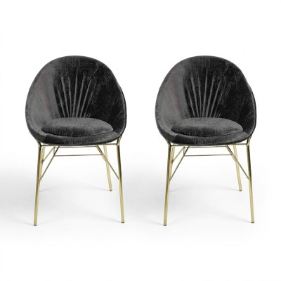 Diseño negro 2 sillas sin reposabrazos comedor muebles modernos de lujo nuevos