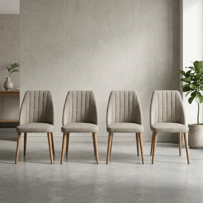 Moderno Gris 4 sillas Silla tapizada Silla de lujo Sillón Silla de comedor