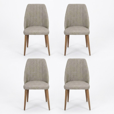 Moderno Gris 4 sillas Silla tapizada Silla de lujo Sillón Silla de comedor