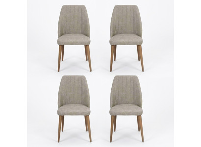 Moderno Gris 4 sillas Silla tapizada Silla de lujo Sillón Silla de comedor