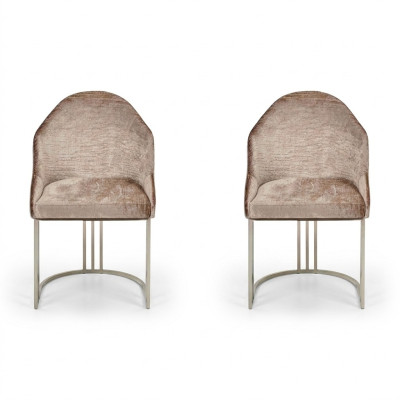 Silla de comedor de lujo moderna, 2 sillas diseño textil metal muebles