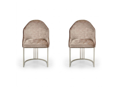 Silla de comedor de lujo moderna, 2 sillas diseño textil metal muebles
