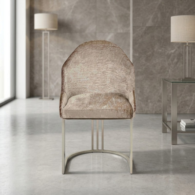 Silla de comedor de lujo 4x sillas Diseño textil Metal moderno Muebles de silla