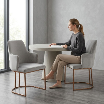 Silla de comedor moderna, sillas de cocina, diseño de lujo, 2 sillas, sillas de respaldo, gris, nuevas.