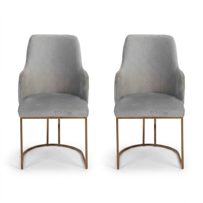 Silla de comedor moderna, sillas de cocina, diseño de lujo, 2 sillas, sillas de respaldo, gris, nuevas.