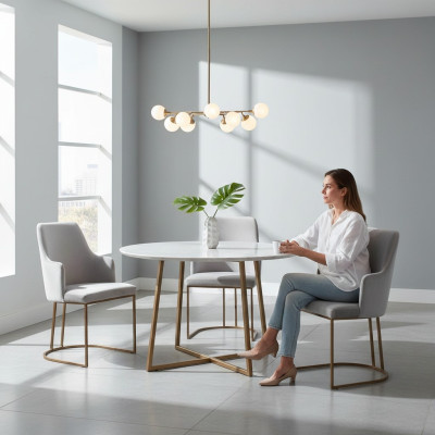 Sillas de comedor gris modernas elegantes sillas de cocina de diseño de lujo 4 sillas nuevas