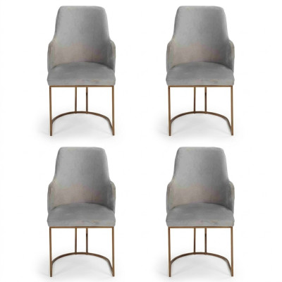 Sillas de comedor gris modernas elegantes sillas de cocina de diseño de lujo 4 sillas nuevas