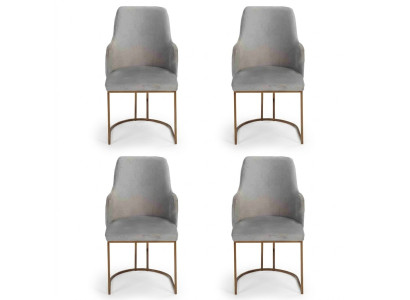 Sillas de comedor gris modernas elegantes sillas de cocina de diseño de lujo 4 sillas nuevas