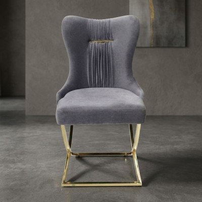 Sillas de comedor Sillón de lujo Silla Gris Sillón Muebles de sala de estar Nuevos