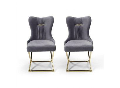 Comedor 2 sillas Lujo Silla Gris Sillón Silla de respaldo Muebles de sala de estar Nuevos