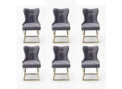 Elegante comedor 6 sillas Sillón de lujo Silla gris Sillón Muebles de sala nuevos