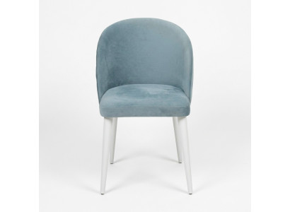 Silla de comedor moderna de madera sin apoyabrazos Diseño nuevo Silla tapizada Asiento azul