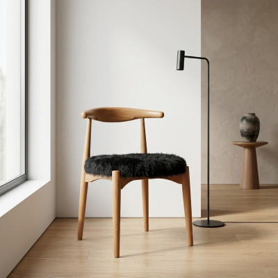 Silla de comedor de lujo de madera marrón sin apoyabrazos diseño silla tapizada