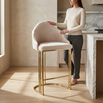 Silla de comedor de lujo color beige, silla de respaldo, muebles, cojín del asiento, sillas.