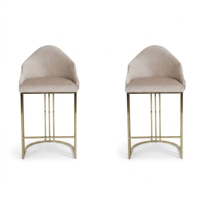 Mesa de comedor de lujo 2 sillas beige Sillón de respaldo Muebles Decoración Cojines de asiento Sillas
