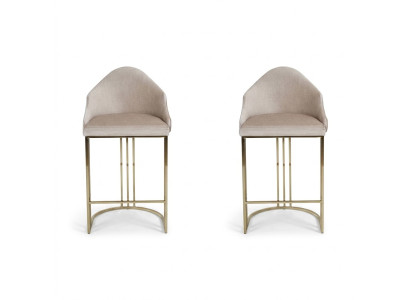 Mesa de comedor de lujo 2 sillas beige Sillón de respaldo Muebles Decoración Cojines de asiento Sillas