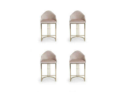 Elegante mesa de comedor 4 sillas beige Sillón Muebles Decoración Cojines de asiento Sillas