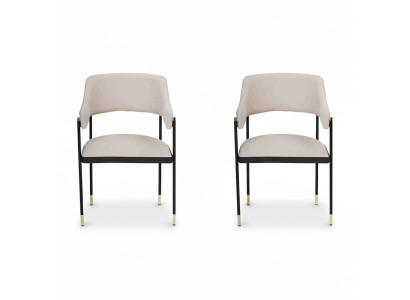 Silla Silla de comedor 2 sillas Silla de cocina blanca Silla con respaldo de lujo moderna