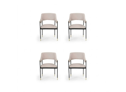 Elegante silla Silla de comedor 4 sillas Silla de cocina blanca Silla con respaldo de lujo