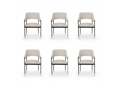 Elegante silla Silla de comedor Blanca 6x sillas Silla de cocina Sillón de lujo