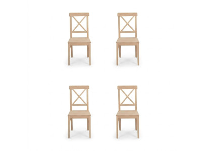 Silla de comedor diseñador 4X Sillas Silla de madera Lujo Asiento individual Sin reposabrazos
