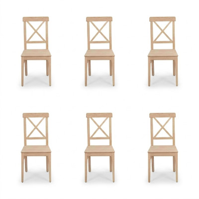Silla de comedor de diseñador marrón 4x sillas Silla de madera de lujo individual sin reposabrazos