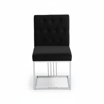 Sillón negro de diseñador para comedor, muebles de comedor, sillas de comedor, silla de acero inoxidable.