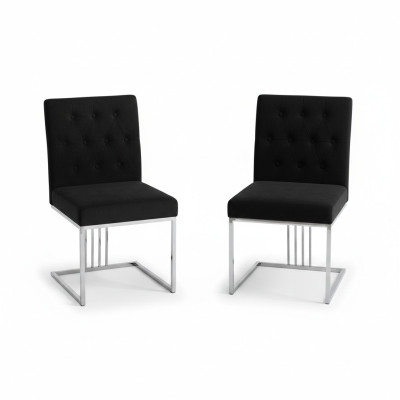 Silla de salón negro diseñador 2 sillas muebles de comedor sillas de comedor silla de acero inoxidable