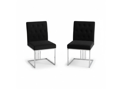Silla de salón negro diseñador 2 sillas muebles de comedor sillas de comedor silla de acero inoxidable