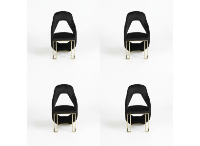 Elegante sillas negras 6x Silla de comedor Silla de cocina Silla de lujo Silla de novedad.