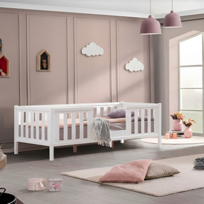 Estructura de la cama Cama infantil Cama Dormitorio infantil Muebles de dormitorio Blanco Madera Nuevo