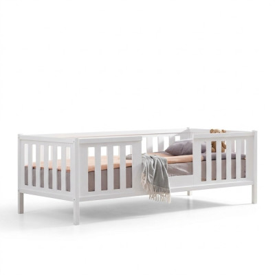 Estructura de la cama Cama infantil Cama Dormitorio infantil Muebles de dormitorio Blanco Madera Nuevo