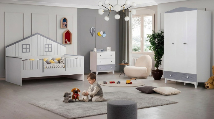 Muebles de habitación infantil conjunto de habitación Multicolor Cama infantil Armario Cómoda