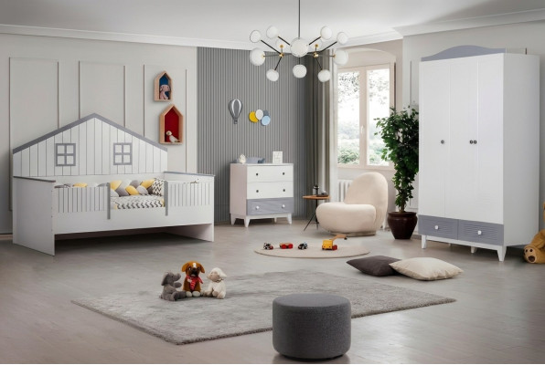 Muebles de habitación infantil conjunto de habitación Multicolor Cama infantil Armario Cómoda