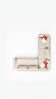 Sofá esquinero en forma de L beige diseño de sala de estar sofás muebles sofá tapizado 317 x 312