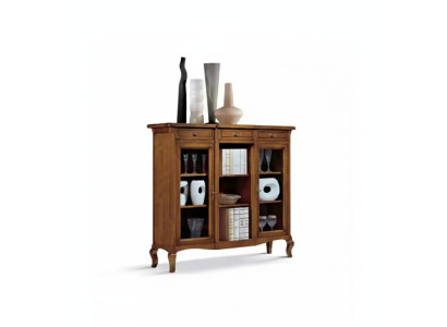 Vitrina Muebles de sala Aparador Madera Vitrinas Marrón Armario Madera maciza
