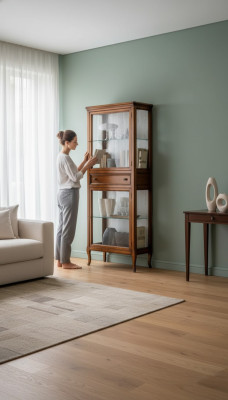 Vitrina armario cómoda estante de vidrio vitrinas madera armarios sala de estar