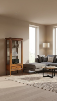 Vitrine de madera Armario vitrina Vidrios clásicos Diseño de madera Salón Nuevo