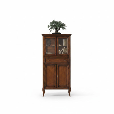 Clásico armario de muebles marrón vitrina vitrina de cristal nuevo.