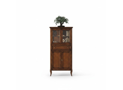 Clásico armario de muebles marrón vitrina vitrina de cristal nuevo.