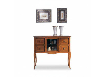 Clásico aparador de estilo comoda para la sala de estar de madera en color marrón. Nuevo.