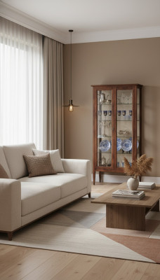 Vidrio de la vitrina armario marrón sala de estar madera aparador muebles de lujo Italia.