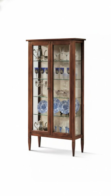Vidrio de la vitrina armario marrón sala de estar madera aparador muebles de lujo Italia.