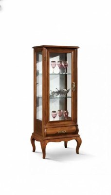 Muebles clásicos armario de vidrio vitrina madera vidrio gabinete armarios estantes Italia