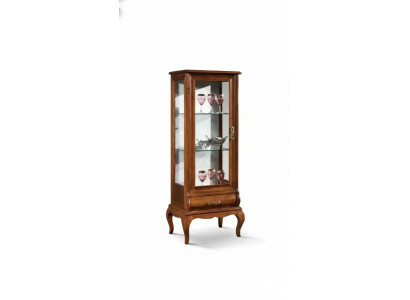 Muebles clásicos armario de vidrio vitrina madera vidrio gabinete armarios estantes Italia